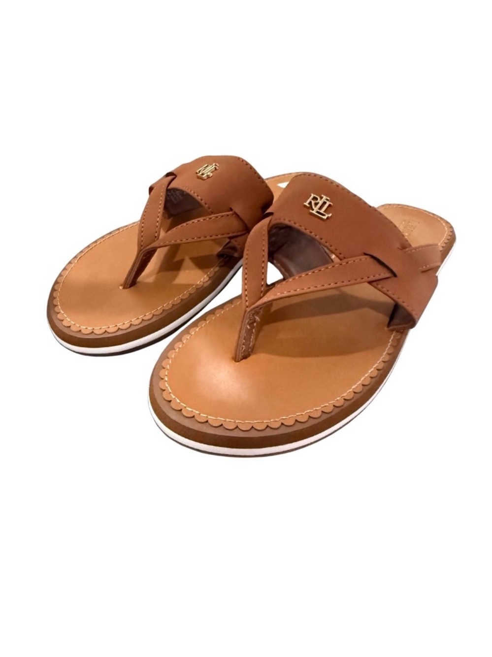 Ralph Lauren Rosalind Thong Sandals Size 7 Tan
